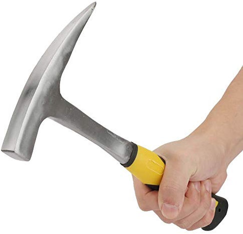 Marteau Pic à Roche, Marteau avec Poignée Antidérapante, Double Tête en Bec de Canard, étude Géologique Plate, Brique, Poignée de Réduction des Chocs, Bouche Absorbant les Chocs