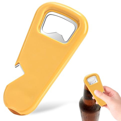 THKO Apribottiglie Multifunzionale per Birra: 3 in 1 Apri Bottiglie con Magnete - Apribottiglie Piatto In Acciaio Inox - Stappa Bottiglie da Attaccare al Frigorifero - Regali di Birra per Uomo