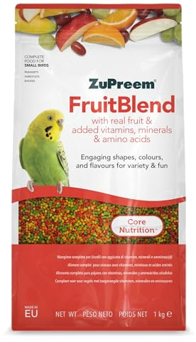 Zupreem Multifruchtfutter für Vögel, Obst und Vitamine – Futter für Vögel, geeignet für Wellensittiche, australische Wellensittiche, kleine Papageien und andere kleine Vögel, 1 kg