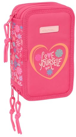 safta Feeling - Trousse Scolaire avec 37 Outils Inclus, Trousse pour Enfant, idéale pour Les Enfants de 5 à 14 Ans, Confortable et Polyvalente, qualité et résistance, 12,5 x 5,5 x 19,5 cm,
