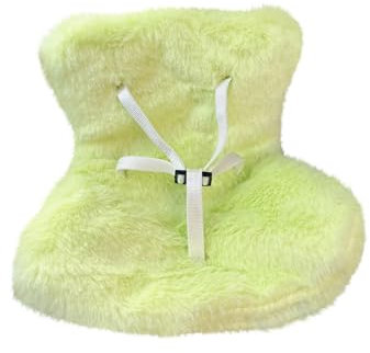 Puppen-Autositz mit weichem Plüschkissen, mit Verstellbarem Dreipunktgurt, Lüftungsclip und Tischständer, Süßes und Funktionales Autoornament für Fans und Puppensammler (Hellgrün)