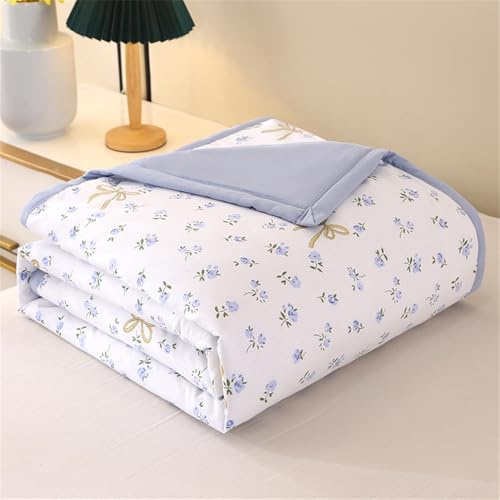 Mateju Edredón Ligero de Verano Primavera,Verano Reversible Ropa de Cama de Microfibra Ultrasuave Edredón Acolchado Transpirable Colchas Bouti Cama 90/105 (Lazo,200x 230cm)