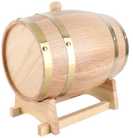 Barril de Whisky, Barril de Vino 3l Wood Oak Timber Drum Drum Barriles de Whisky para el Cervecero Casero Oak Dispenser