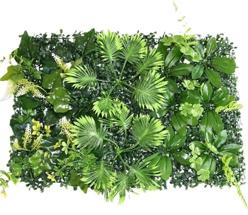 Muro Piante Artificiali Pannello da parete in erba artificiale con siepe di bosso, 15,74 pollici * 23,6 pollici, erba finta, muschio, adatto for giardino interno ed esterno(Artificial Plants-C)