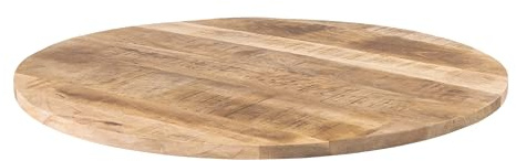 SAM Runde Holzplatte Emilio | 80 x 80 cm | Mangoholz massiv + Rough | gerade Kante | Pflegeleichte DIY-Tischplatte | geeignet für kleine Esstische und Bistrotische