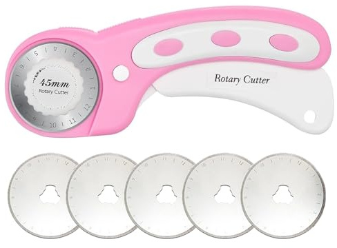 XoeLLe Cutter Rotatif Avec 5 Lames Rondes 45mm Coupe Papier Accessoire