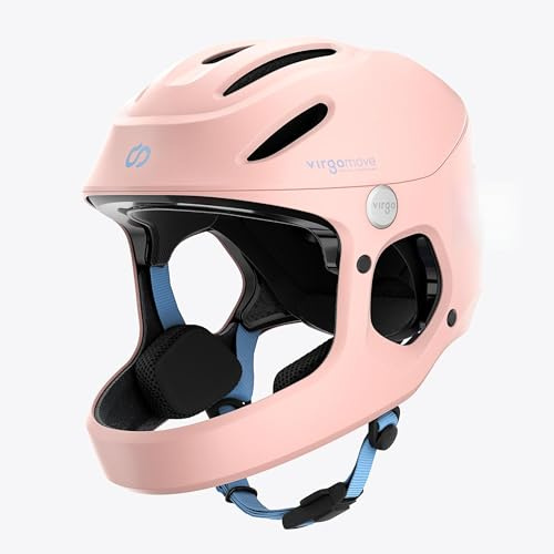 VIRGOMOVE Casque Intégral Enfant MIPS Modèle Virgo Kid | Protection Renforcée pour Vélo, Trottinette & Skatepark | Certifié EN1078 | Taille S, Rose