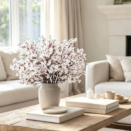 Fairblo 8 Pezzi Fiori Finti Gipsofili Artificiali Bianchi