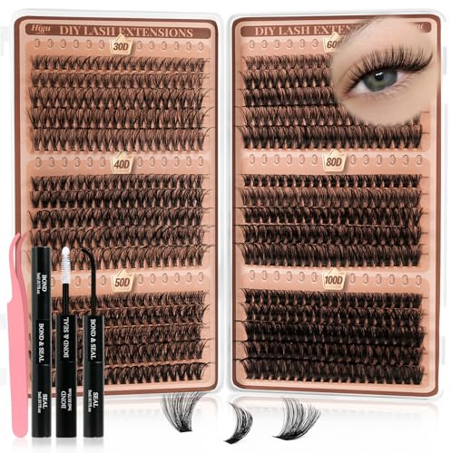 Higu clace Kit Pestañas Postizas 30D+40D+50D+60D+80D+100D D Curl(30D-100D)