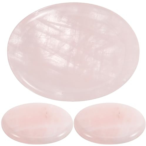 SHINYPASING Soporte para Pestañas Postizas de Jade 3x4 Cm Rosa 3 Piezas Paleta para Pegamento de Extensiones de Pestañas Herramienta Compacta para Aplicación Profesional