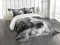 ABAKUHAUS Wolf Tagesdecke Set, Wolf-Porträt, Set mit Kissenbezügen Moderne Designs, für Doppelbetten 220 x 220 cm, Beiner Grau