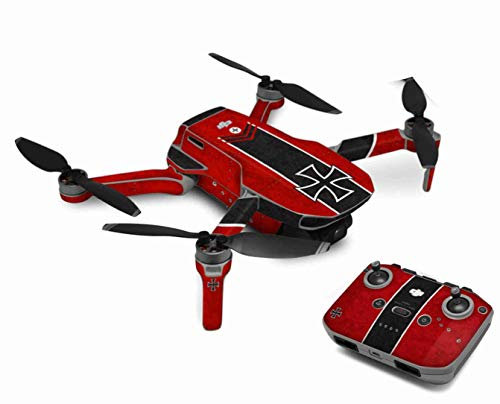 Skins4u Aufkleber Folie kompatibel mit DJI Mavic Mini 2 Drohne Skin Vinyl Skins Schutzfolie Wrap Folierung Sticker Roter Baron