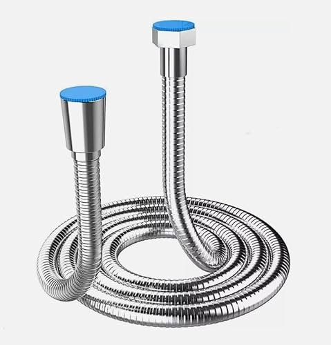 NOVAEASE 3M Shower Hose Pipe Anti-Kink Standard G1/2, Chrome, Premium Replacement Stainless Steel Hose 3 Metres Extra Long