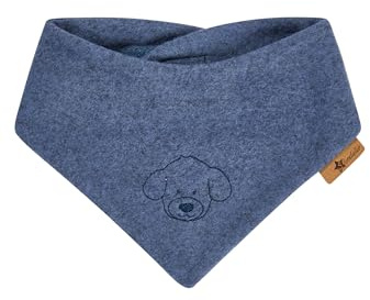 Sterntaler Halstuch aus weichem Jersey mit Hund-Stickmotiv, gefüttert, mit Klettverschluss - Jungen Accessoires für Babys und Kleinkinder - weich, elastisch und stilvoll - blau melange, Gr. 1