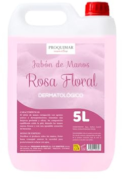 Jabón de Manos – Gama de Aromas, Limpieza Suave para Uso Diario, Hidratación Total, Aroma Duradero, 5000 ml (Rosa)
