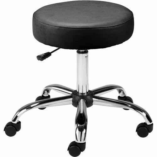 Lorell 69513 Pneumatic Height Stool, Backless, 24-Inch x24-Inch x23-Inch, Black