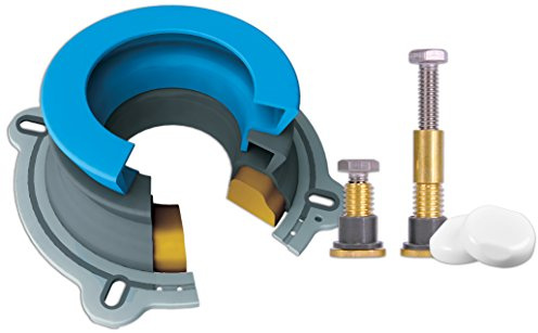 Danco 10879 All-in-One Toilet Installation Kit with Perfect Seal Wax Ring & Zero Cut Bolts, Blue and Gray, 1 Pack