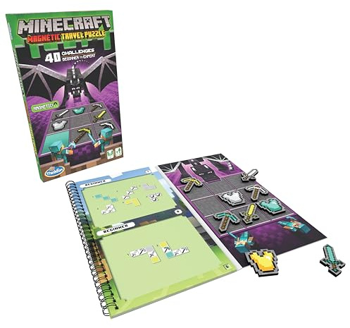 ThinkFun Minecraft Magnetic Travel Puzzle Logic Game & STEM Toy For Kids Ages 8 & Up