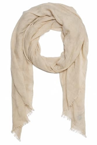 Kandharis leichter Sommerschal weiche Schal Halstuch Tuch für Damen XXL Einfarbig Pastelltöne Baumwolle Viskose WS-72 12- Beige