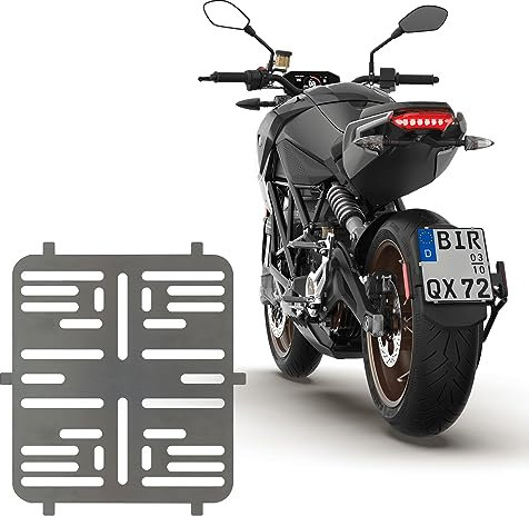 3D Carbon Design 1x Rahmenlos Edelstahl Kennzeichenhalter 180 X 200 mm / 0,8 mm dick Für Motorrad - Roller