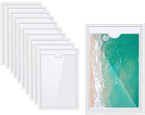 50 Stück Selbstklebetaschen Transparent für Einsteckschilder Klarsichthüllen Zum Kleben | Kartenhüllen Wasserdicht | Parkausweis-Inhaber-Ticket, Rechtecktaschen für Dokumente, Prospekte, Flyer, Fotos,