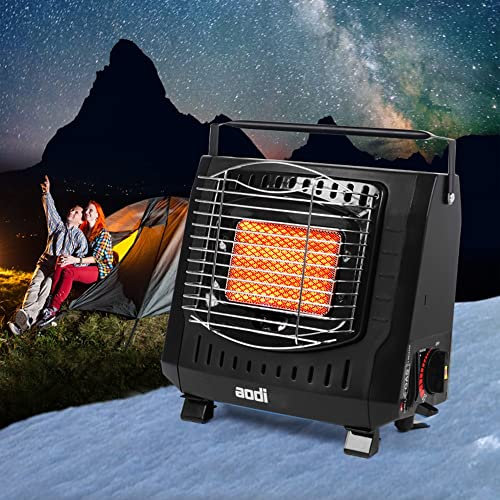 YKYR Calentador Portátil, Calentador De Gas Al Aire Libre, Estufa De Gas Butano, Compacto Y Liviano, para Pesca Camping Senderismo (Color : Black)