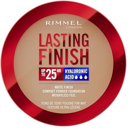 Rimmel Lasting Finish, 008 Soft Beige, Fond de Teint Compact, Fini Flouté, Fini Mat, Couvrance Totale, SPF20, Formule Vegan, 7g