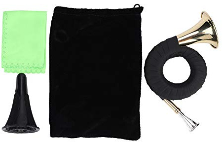 Mini cuerno de caza de latón Bb, juego de instrumentos de cuerno francés ligero para amantes de la música y estudiantes, para aventuras al aire libre