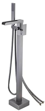 SdaryWare Robinetterie de Baignoire sur Pied, Gris, Montage au Sol, poignée Unique, raccordement Mural, Eau Chaude et Froide. Robinetterie de Baignoire sur Pied, Gris(Grey)