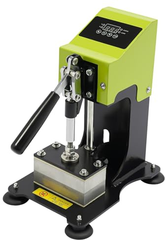 CHFUNE 900 W Rosin värmepressmaskin, 6 x 12 cm bärbar pressmaskin, bärbar press med digital LED, manuell hydraulisk värmepressmaskin för t-shirt, mössa
