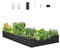 VEVOR Fioriera rialzata in metallo, 2395 x 1200 x 280 mm, zincata, fioriera con terreno aperto, aiuola per la coltivazione di verdure, fiori, erbe e piante grasse, grigio scuro