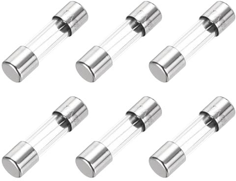 sourcing map Fusibile ritardato in vetro, 7 A, 250 V, 5 x 20 mm, omologato UL, per elettrodomestici, 6 pezzi