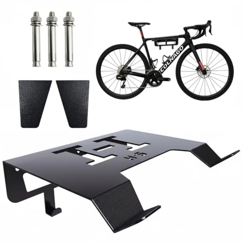 JcassQuality Soporte Bicicletas Pared Acero 3mm - Colgador Bicicleta Pared - Soporte Bicicleta Ultrarresistente - Diseño Minimalista - Organizador Espacio - Repisa Bici, Casco y Acces - Fácil instalar