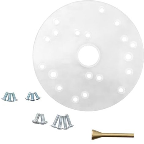 Placa de repuesto universal de base de enrutador con orificio central de 30 mm, agujero preperforado para fresadoras de carpintería, placa base de enrutador acrílico auxiliar