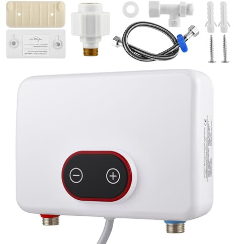 Instant Water Heater,5.5KW 220V Electric Tankless Water Heater with Shower Head with LED Display,3 Levels of Power Adjustment,Energy Saving,for Home RV Kitchen Bathroom