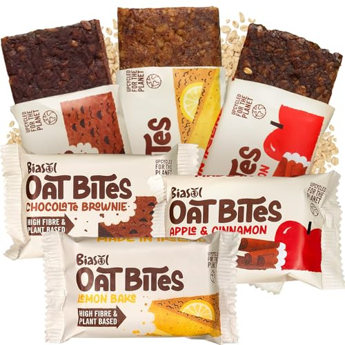 BiaSol High Fibre Oat Bars 6 x Extra Large 60g – Delicious, Soft‑Baked Flapjack‑Style – Plant Based Snacks & Cereal Bars – Great‑Tasting On the Go Energy Snacks for Adults & Lunchboxes