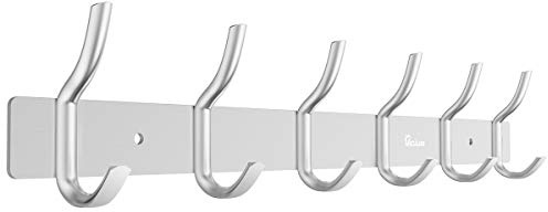 Anjuer Väggfäste för kappa, 42 cm, krok, 6 krokar i silverlegering, för kök