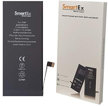 Smartex® Black Label increased Battery compatible with iPhone 8 Plus - 2990 mAh |2 Years Guarantee