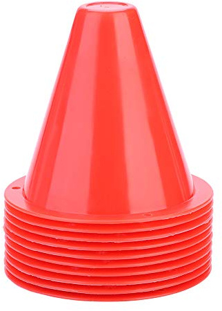 Yosoo Health Gear Robuste Trainingskegel Fußball, 10er Set, Leichte Pylonen für Kinder, Verkehrskegel Halter Marker, Ideal für Fußballtraining und Outdoor Aktivitäten