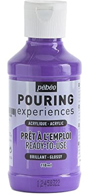 PEBEO Pouring Experiences-Ready-to-Use Premixed Acrylic Paint-Ideal for Fluid Art, Light Purple, 118 ml