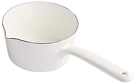 Emaille Milchtöpfe, 1.2L Kleine Emaille Stielkasserolle/Stieltopf Milchtopf Küche Geschirr für alle Herd Arten geeignet Induktion Gas Elektro