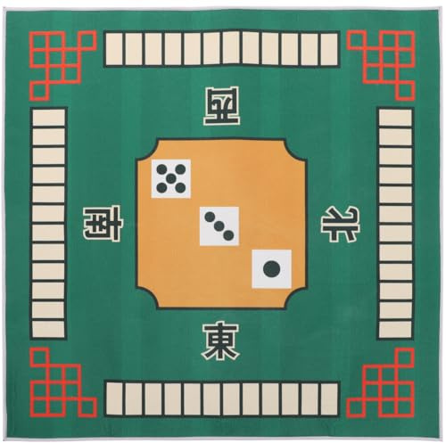 Milisten 30.71X30.71In Mahjong Mat Square Table Cover with Anti-Slip Backing Noise Reduction for Board Games Mahjong Poker Dominoes Green