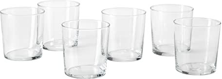 Q.b. MILANO by MOPITA, Lot de 6 verres en verre transparent, capacité 345 ml, 6 pièces, design minimal, lavable au lave-vaisselle