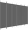 6 teilig Trennwand Blickdicht Freistehend Faltbar Stabil Indoor Wohnzimmer Schlafzimmer Büro Umkleide Raumteiler Wand Paravent Sichtschutz, Anthrazit 300x200 cm Stoff