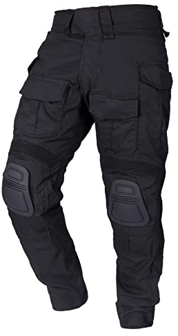 IDOGEAR Pantalones de Combate G3 Pantalones Tácticos para Hombre con Rodilleras para Caza, Tiro, Pantalones Militares de Carga al Aire Libre (XX-Large (W38 / L33), Black)