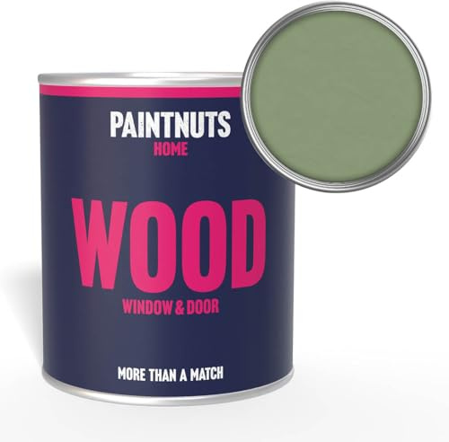 Paintnuts Wood Window & Door Paint - RAL-6021 - PALE GREEN Satin 250ml Tin