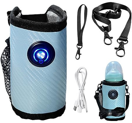 SKJJL Flaschenwärmer Baby Unterwegs USB, Tragbarer Babyflaschenwärmer Mit 1,1 m langem Schultergurt Mit Einstellbare Temperatur, Bottle Warmer Portable, babybrei wärmer für unterwegs Reisen