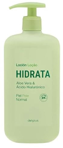 Lozione per il corpo idratante 600 ml. Deliplus Aloe Vera e Acido Ialuronico pelle normale.