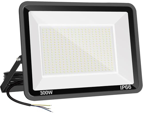 Niserelesa 300W LED Strahler Außen,Superhell 30000LM Scheiwerfer LED-Strahler, IP66 Wasserfest Fluter 6500K Kaltweiß Flutlicht Außenleuchte,für Hinterhof, Auffahrt, Türen, Garage, Flur, Garten