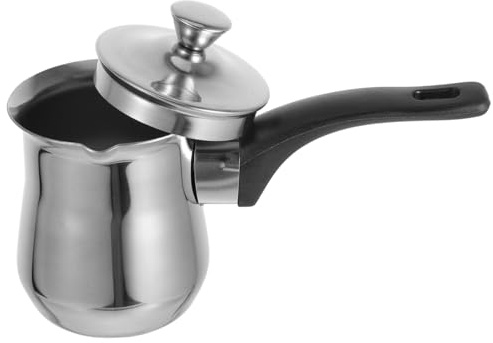 UKCOCO Cafetière Turque Pot à Lait Marmite Avec Couvercle Poignée Pour Cuisinière Soupe Café Thé